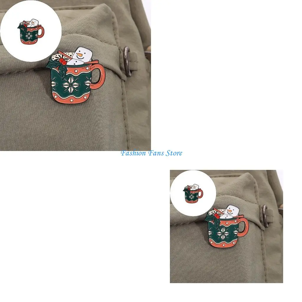 Зимний-праздник-Снеговик-Лось-gingersnap-эмалированная-булавка-брошь-ювелирный-подарок-для-друга