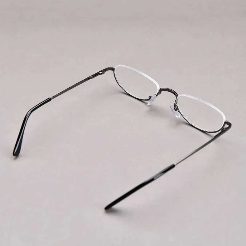 Retro-Lesebrille mit hochauflösenden Metallfederscharnieren, Halbmond-Design, Halbrandlose Lesehilfe, Optische Brille mit Kleinem Rahmen – Detail 9