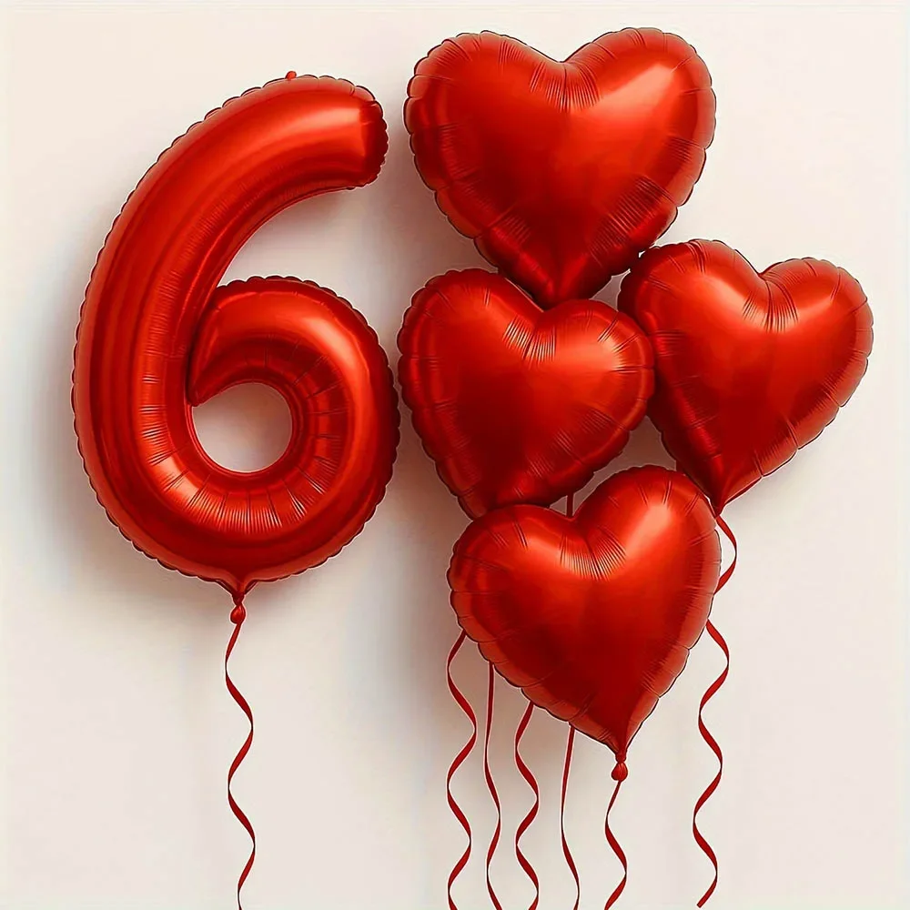 7-teiliges 40-Zoll-Digitalballon-Set aus roter Folie, 18-Zoll-Liebesherz-Ballon für Valentinstag, Geburtstag, Hochzeit, Jahrestag, Party, Geschenke – Detail 9