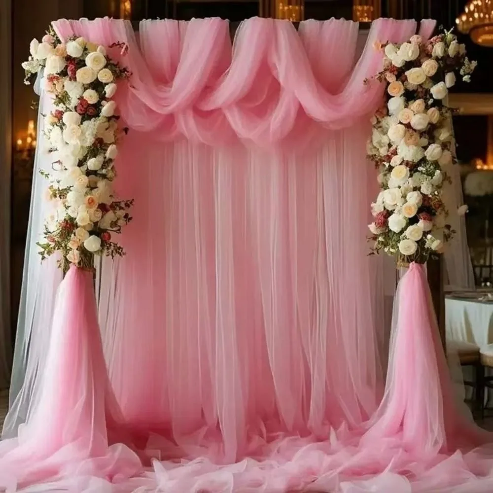 

Multi-clolor Tulle Mesh Ribbon DIY Craft Soft Wedding Backdrop Curtain Elegant Decorative Sheer Tulle Fabric Ribbon