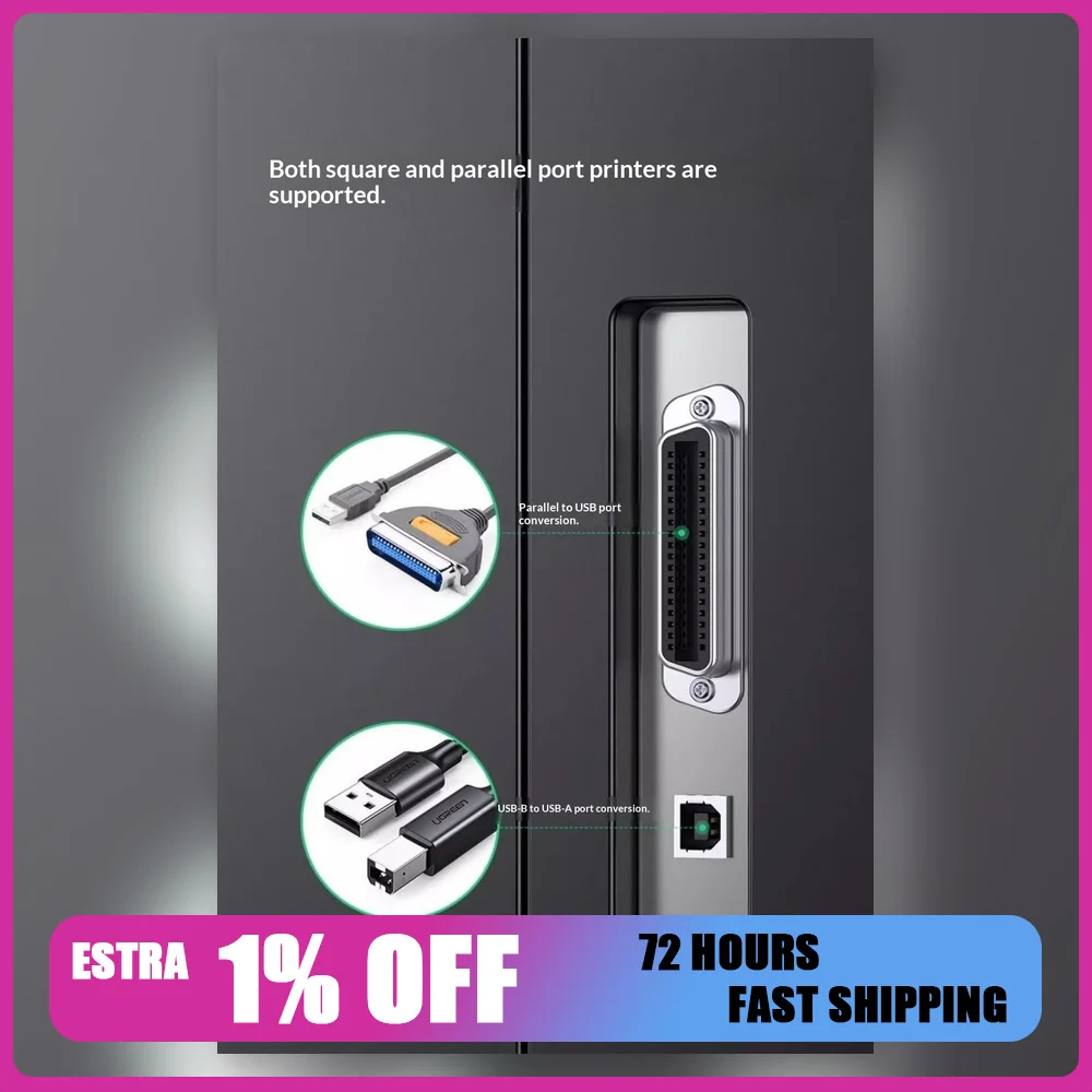 UGREEN 10941 Wireless USB Print Server Network Printer Sharing Adapter Automatic Queue Switching.