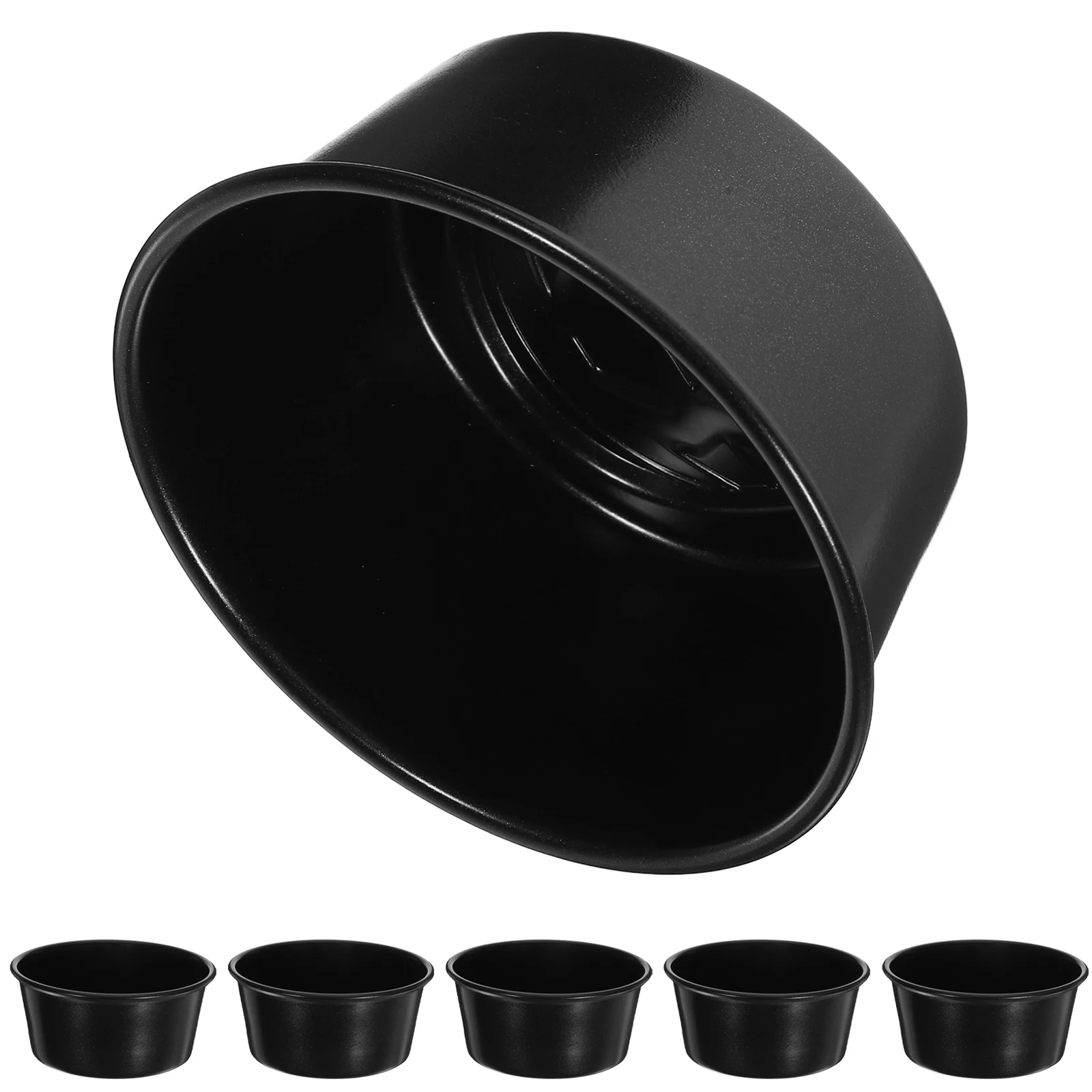 

6 Pcs Number Pumpkin Pudding Cake Cup Baking Cupcake Carbon Steel Muffin