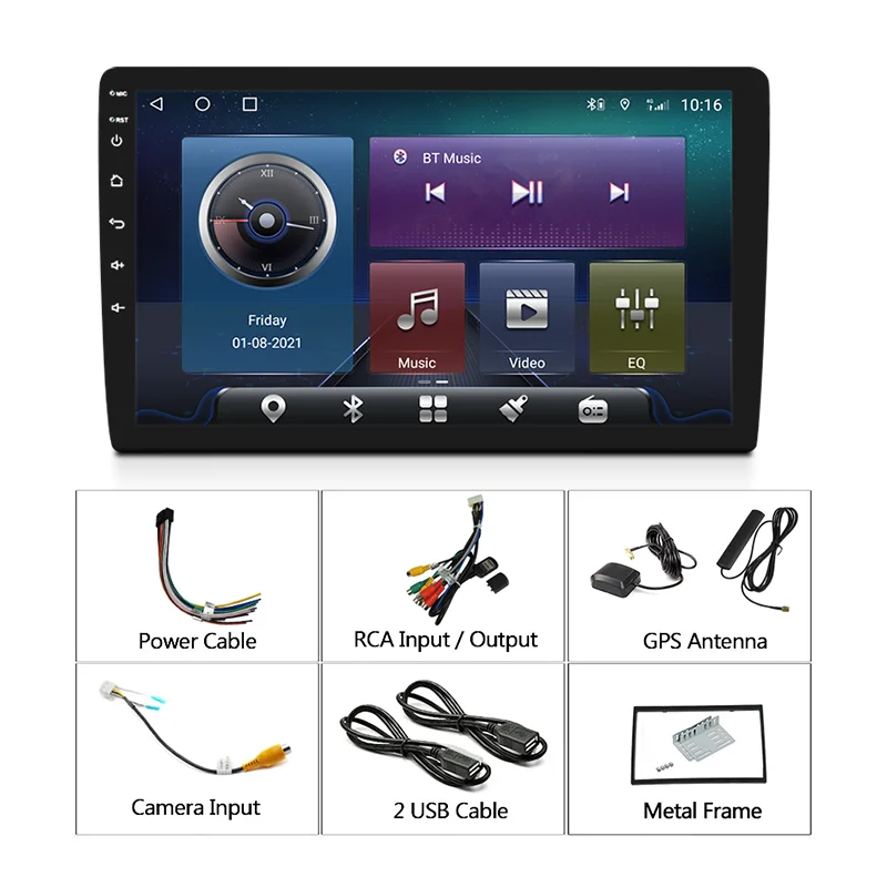 Reprodutor de carro Topway TS10 Android 10.0 com câmera de 7 polegadas 4gb 32gb 360