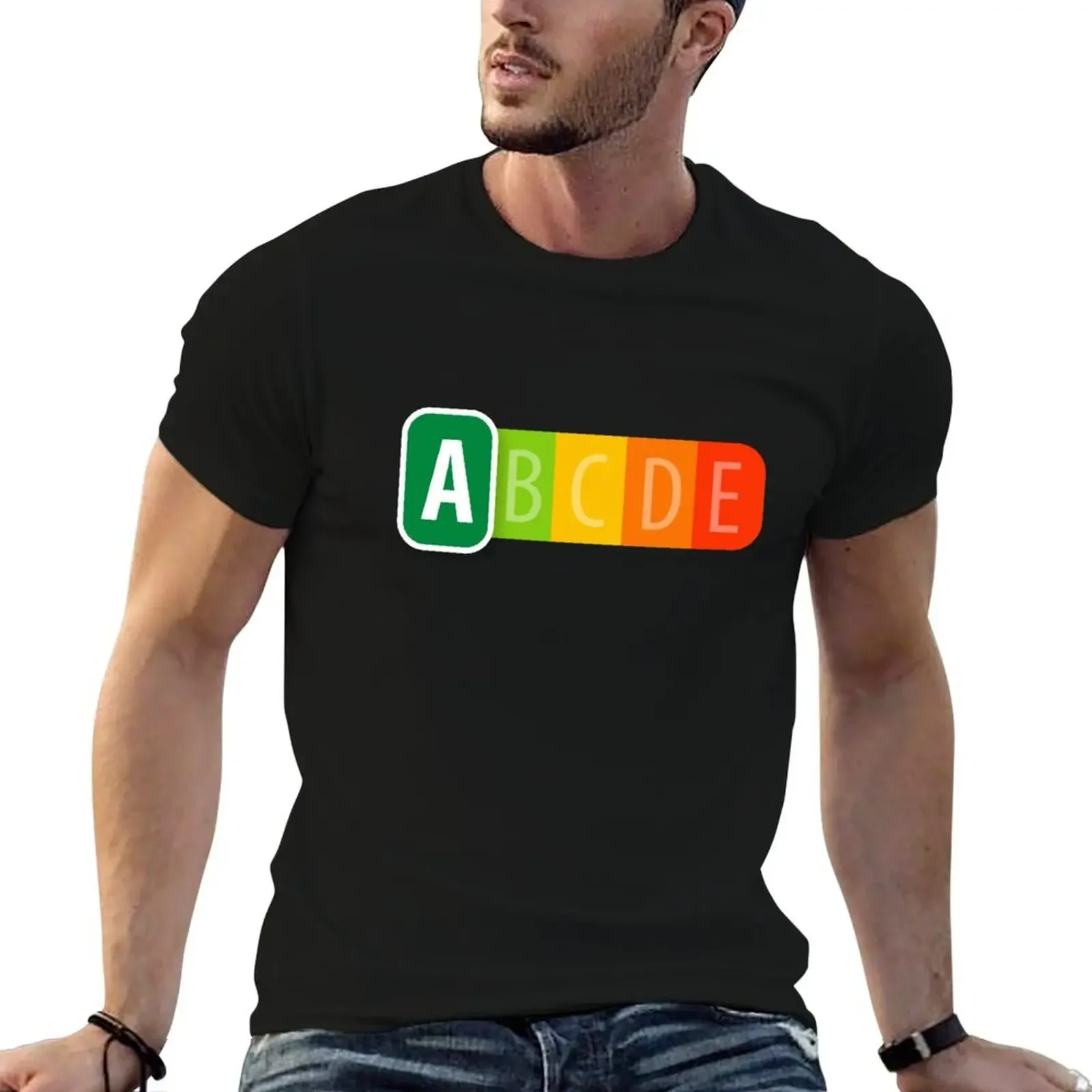 Camiseta Nutri-Score, camisetas de gran tamaño con gráfico, Camiseta de algodón para hombre