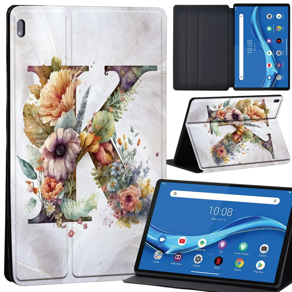 Funda con patrón Floral para tableta Lenovo Tab E10, carcasa con soporte para Tablet de 10,1 \