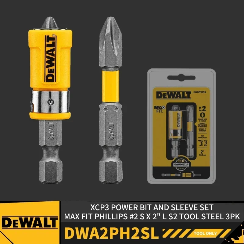 Dewalt dwa2ph2sl xcp3 power bit e conjunto de manga max apto phillips #2 s x 2 \