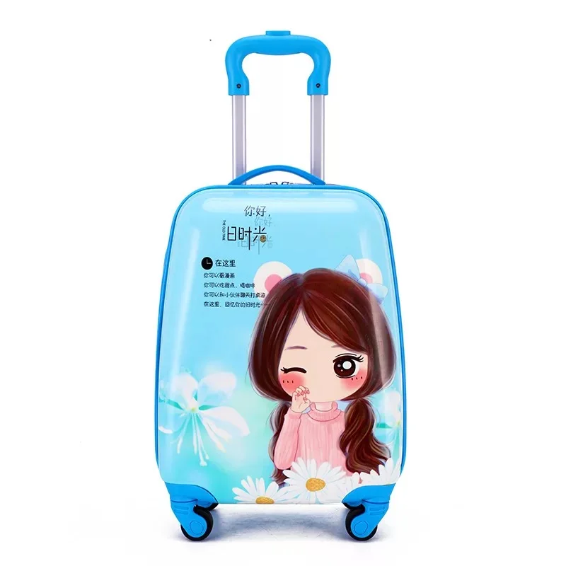 kids travel suitcase 16''18inch carry ons luggage trolley case for girls boys gift cabin rolling luggage spinner cute Cartoon