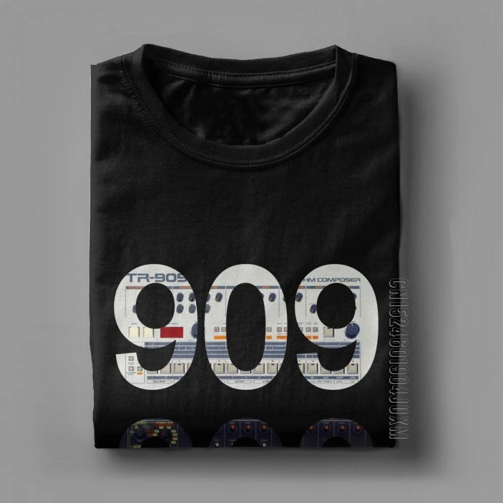 Roland 909 808 303 klasyczne Synth bębna maszyny. Png T Shirt człowiek markowe koszulki popularne koszulki O Neck czystej koszulki bawełniane