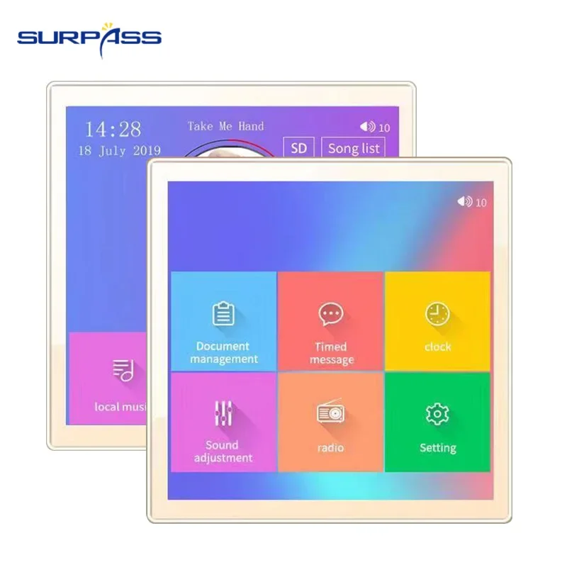 2/4 채널 미니 스마트 월 앰프, 터치 스크린, Fm 라디오, HiFi 스테레오, 홈 오디오, 블루투스 호환 음악 플레이어 시스템