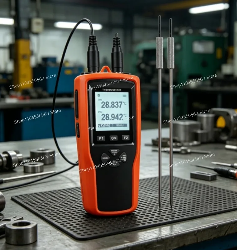 YET-720 Dual Channel Temperature Meter, PT100 PT1000 2 Probes, Multi-point Calibration Data Recorder