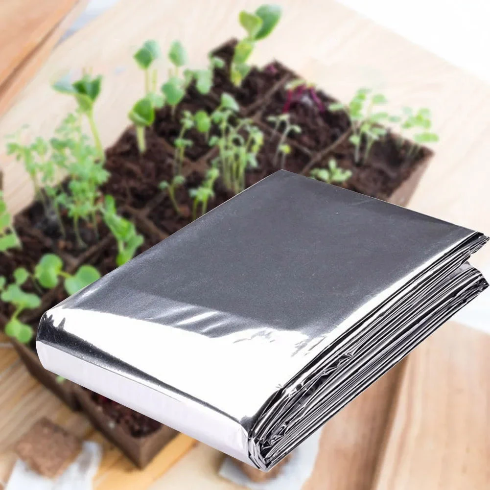 Silver PETP Plant Reflective Film Safety and Non-toxicity Harmless Greenhouse Plant Reflective Film Plant Covers 210x120cm