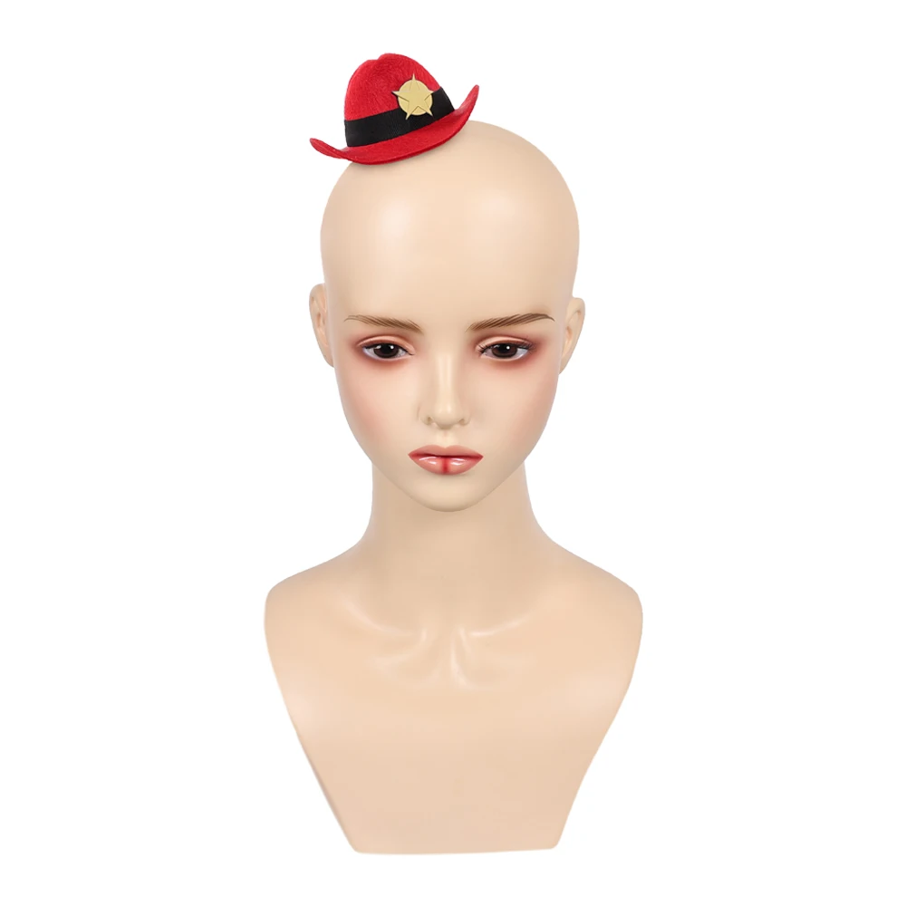 فندق 2 TV الجحيم نزل الملاك الغبار قبعة صغيرة تأثيري حلي الدعائم الأحمر القبعات قبعة أغطية الرأس مجموعة الإناث تمويه هالوين الإكسسوار