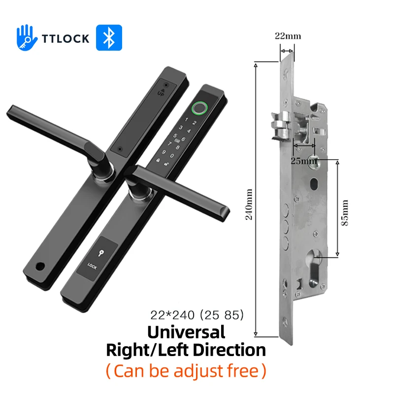 Waterdichte Ttlock Outdoor Poort Vingerafdruk Bluetooth App Rfid Code Sleutelloos Elektronisch Slim Deurslot Voor Glas Aluminium Glijdende