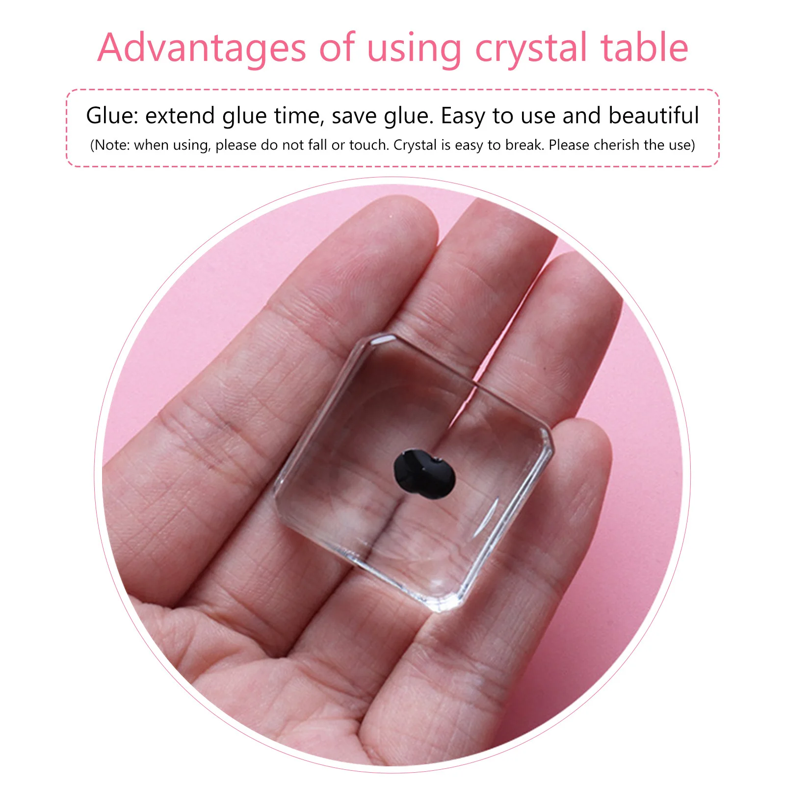 

4Pcs Eyelash Extension Glass Gasket Crystal Clear Pads Practical Holder for Beauty Salon Cosmetics Makeup Artist Home Use