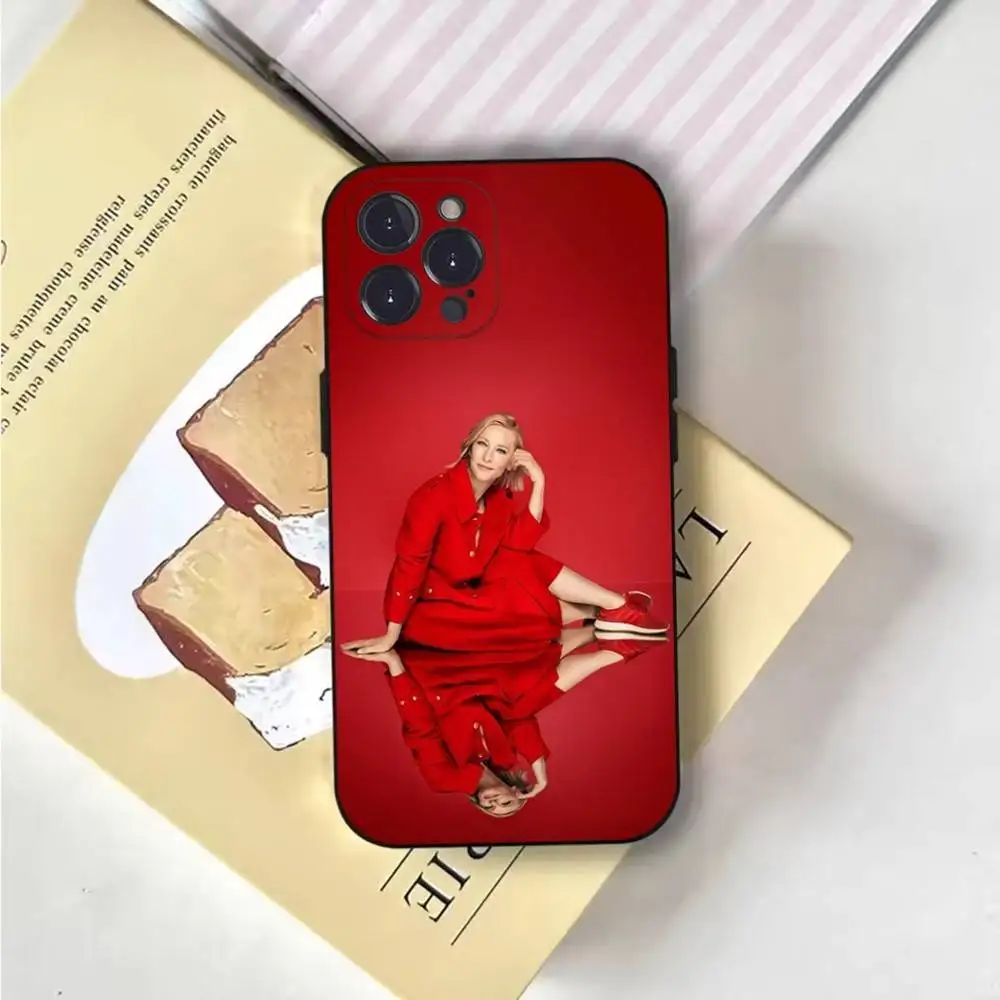 Etui na telefon Cate Blanchett do iPhone'a 6, 17, 16, 15, 14, 13, 12, 11 Plus, Pro Max, XS, X, XR, SE, Mini, 8, 7, miękki silikonowy czarny pokrowiec