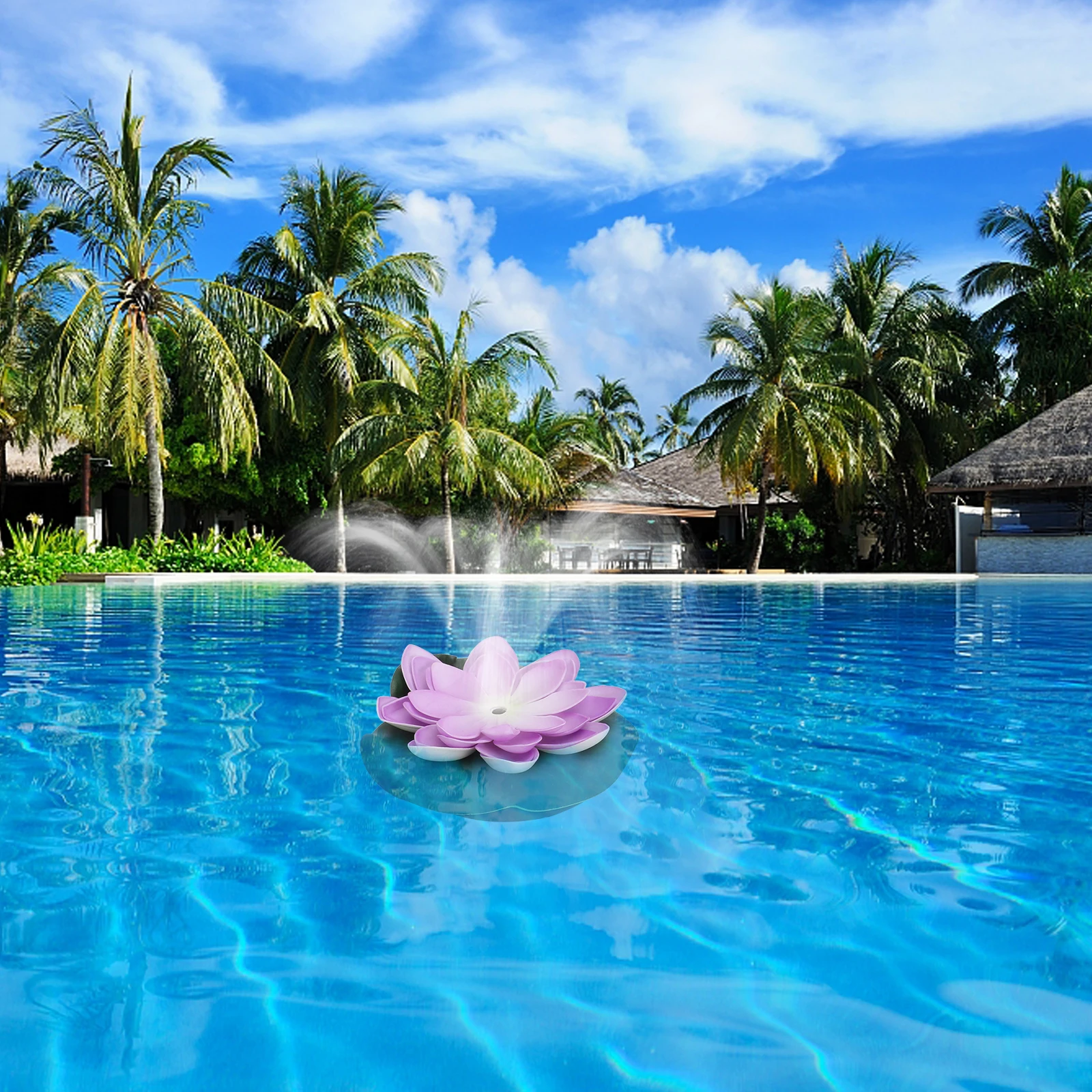 

Solar Fountain Floating Lotus Leaf Design Energy saving Quiet Outdoor Garden Pond Fishpond Water Feature Decorative Solar