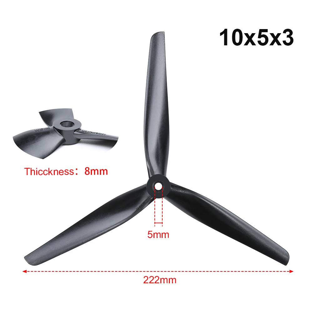 HQ Prop 1050 10x5x3 Propellers 10inch 3 blade/tri-blade Black-carbon Reinforced Nylon FPV CW CCW Propeller