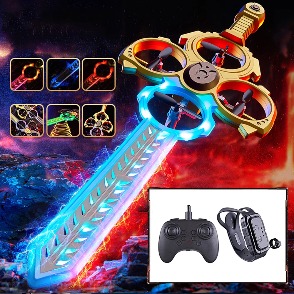 

Gesture-Controlled Sword-Shaped Fighter Jet Hand-Controlled Tumble Lift With One Button Aerobatic Drone For Child Holiday Gifts