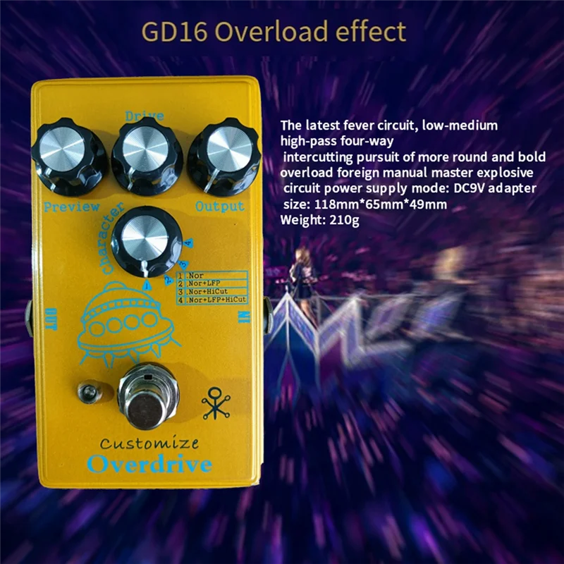 

CGDS-Electric Guitar Effect Pedal Low Gain Overdrive , Built-Infever Circuit, Metal Overdrive Effect Pedal