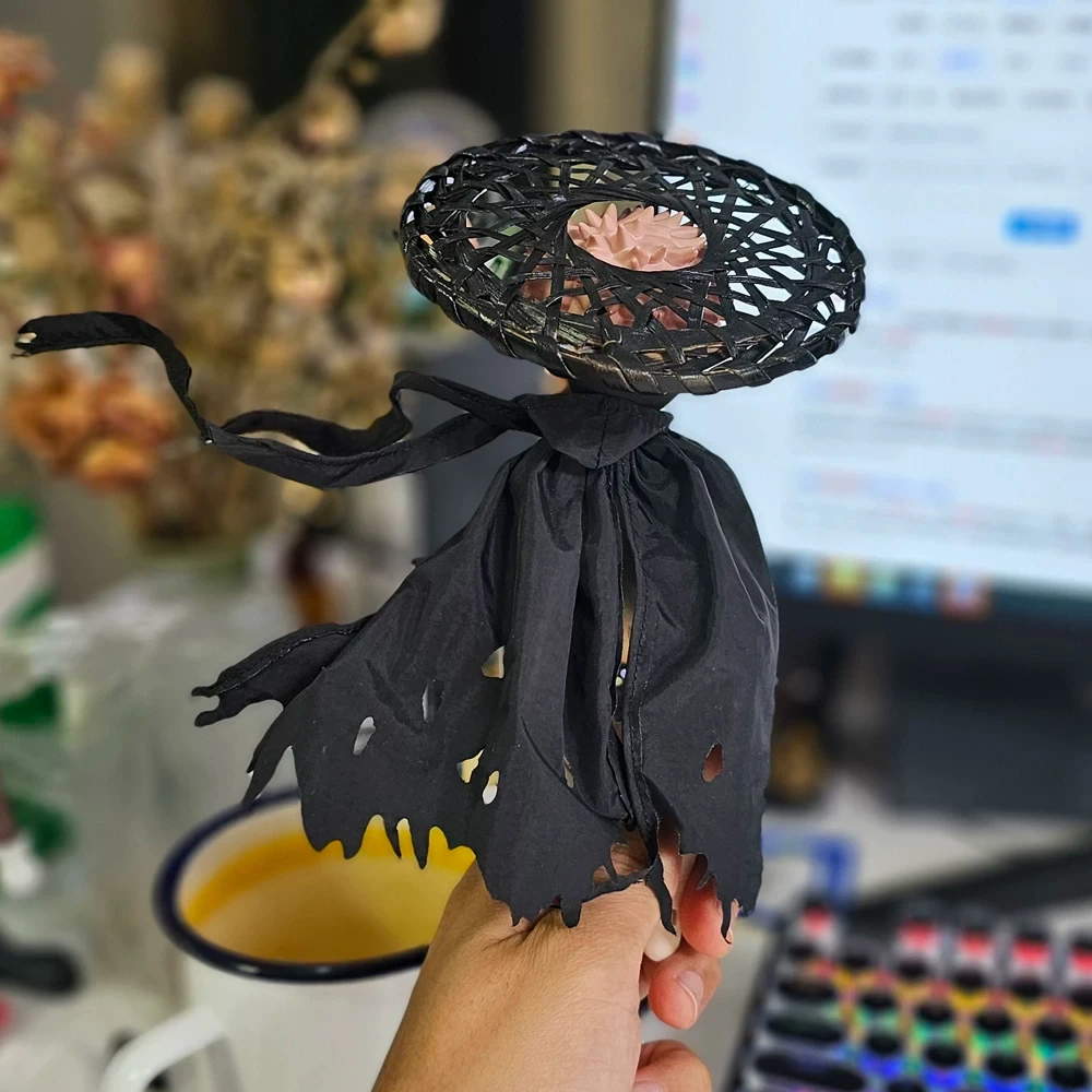 Hot 1/12 BJD Doll Clothes Accessories, Ancient Chinese Wuxia Straw Hat and Cloak Set for OB11, P9, P10, Fairy Body Dolls