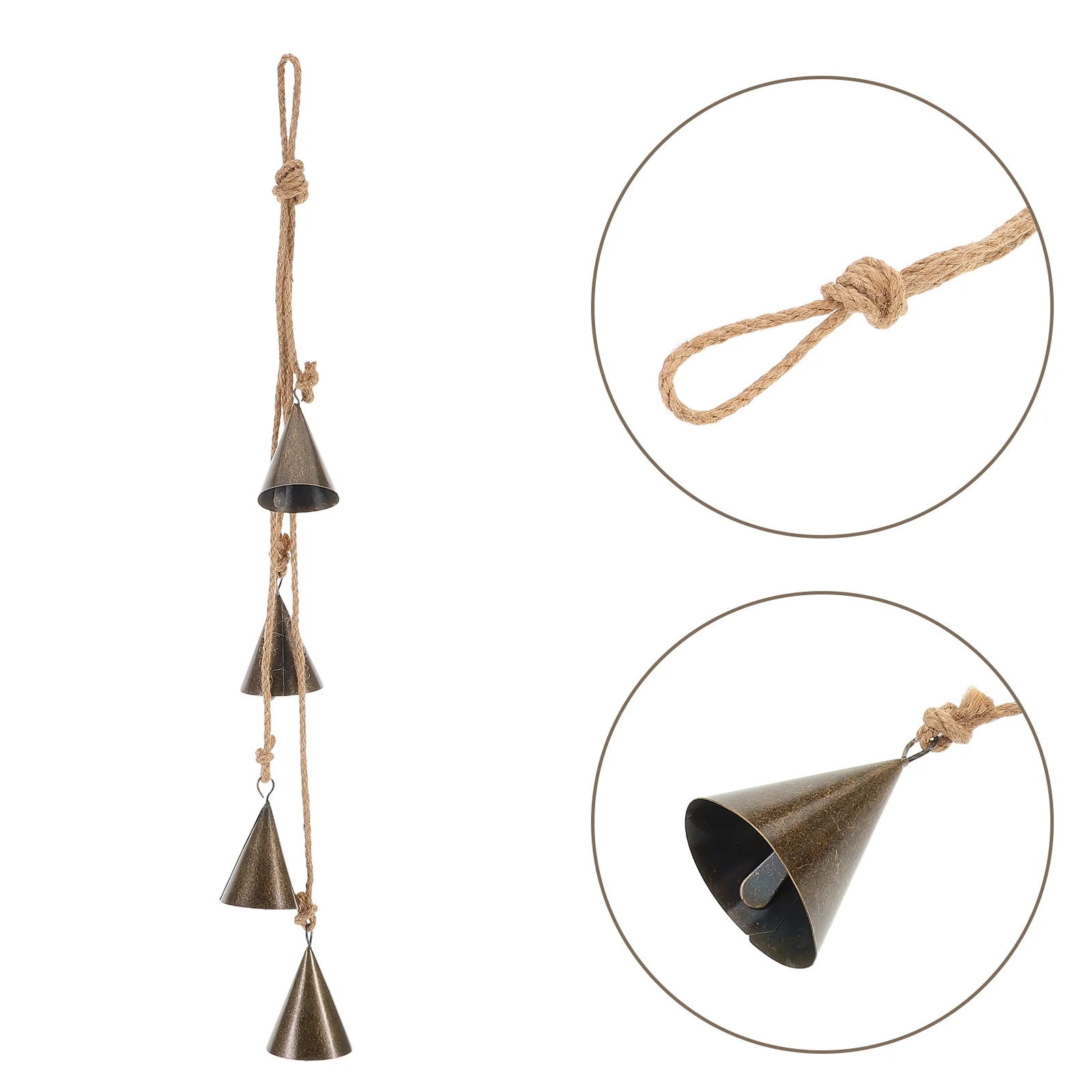 

Cow Bell Pendant Handmade Chimes Hanging String Festive Door Knob Decor Iron Wrought Bell Wind ChimesVintage Rustic Home Decor