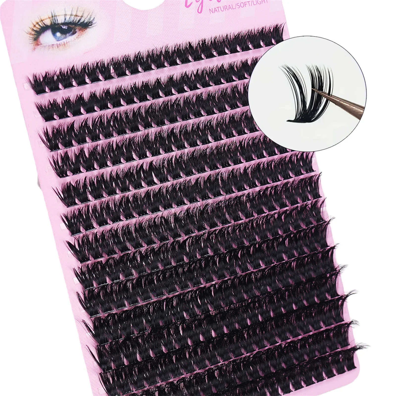 280 Pcs 8D Fluffy Thick Eyelash Clusters D Curl Wispy Individual Lashes 8-16mm Mix False Eyelashes Extensions  Cluster Lashes