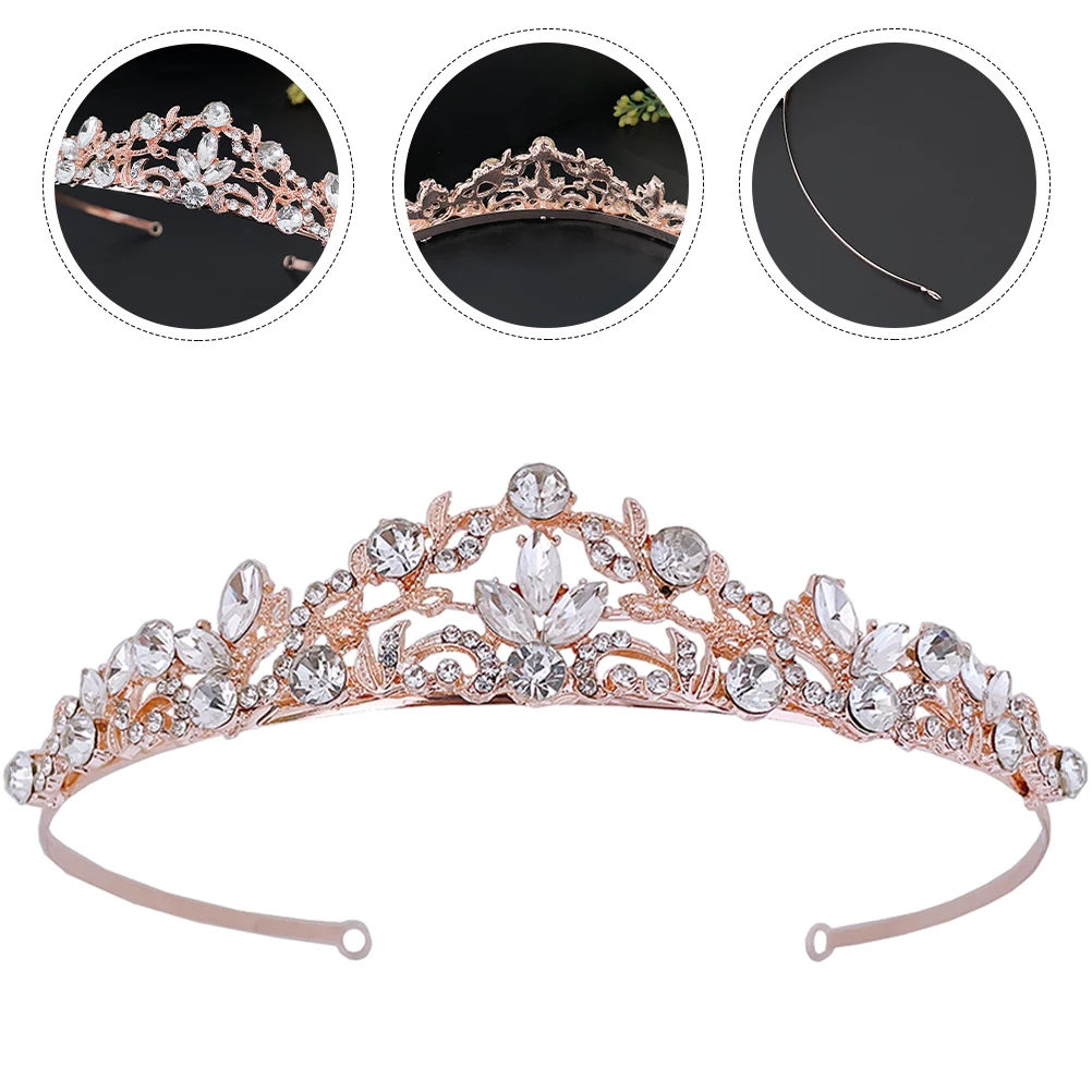 

Rhinestone Crown Elegant Tiara for Girls Women Crown Headdress Birthday Wedding Party Hair Accessories Headdress