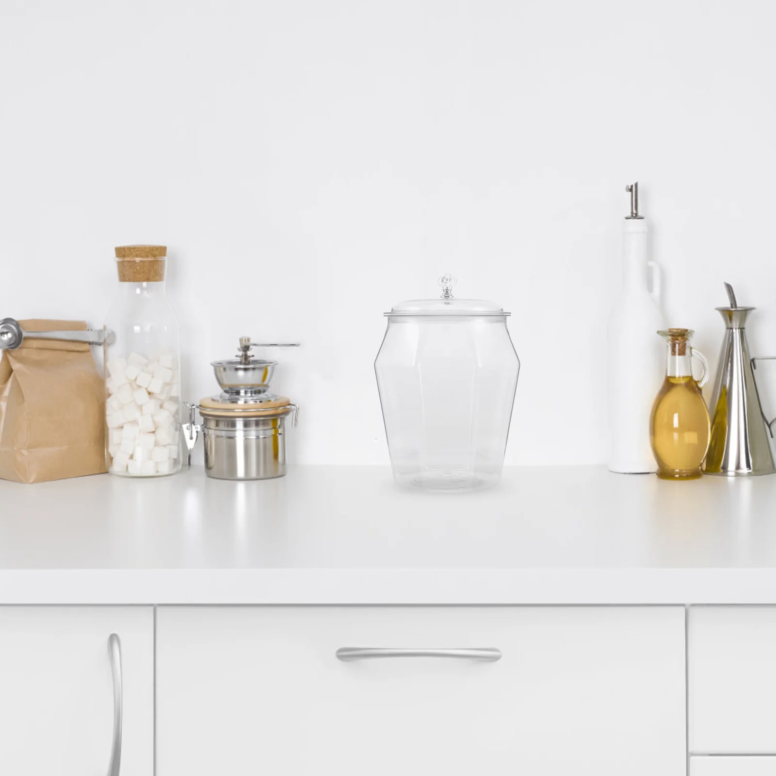 

7L Clear Plastic Airtight Food Storage Jar for Kitchen Pantry Organization Rice Cereal Grain Container Lid Dry Food