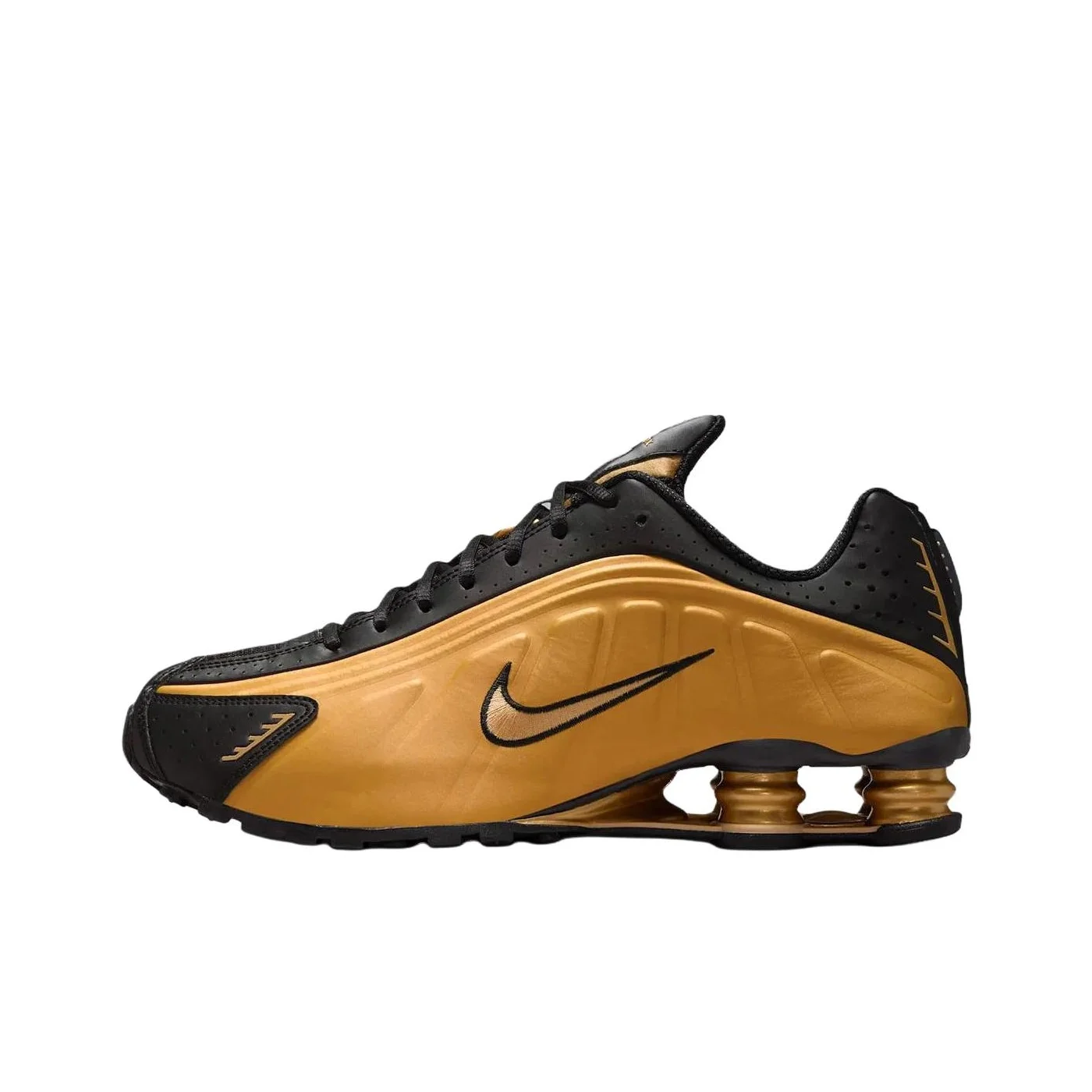 Zapatillas Nike Shox R4 Unisex Dorado Negro HQ1988-700