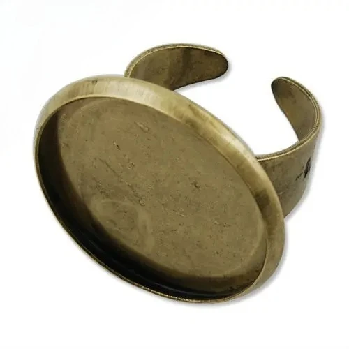 

20 Round Adjustable Shallow Bottom Antique Bronze Ring Base Setting with 25 MM Round Bezel