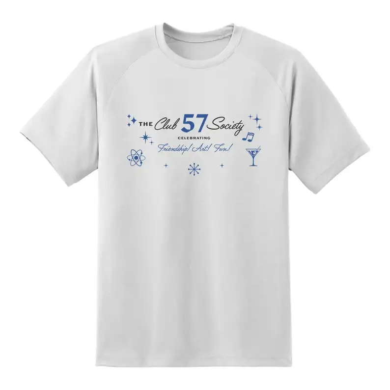 Ann Magnuson's Club 57 Society (blue) - Hand screened, pre-shrunk 100% cotton t-shirt