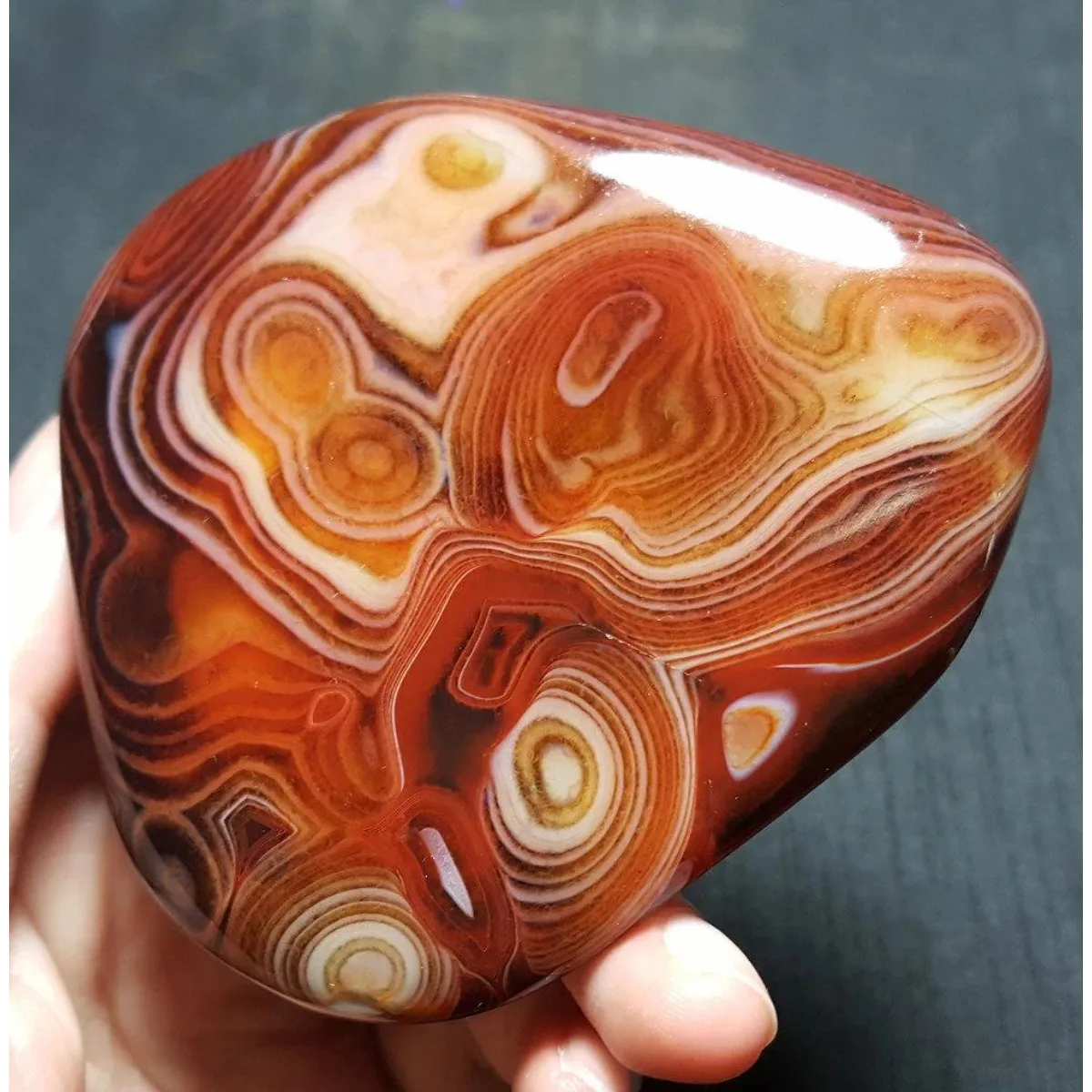 Large Gift Stone Colorful Pattern Banded Agate, Tumbled Polished Stone, Table Decor, Natural Stone, Crystal Collection