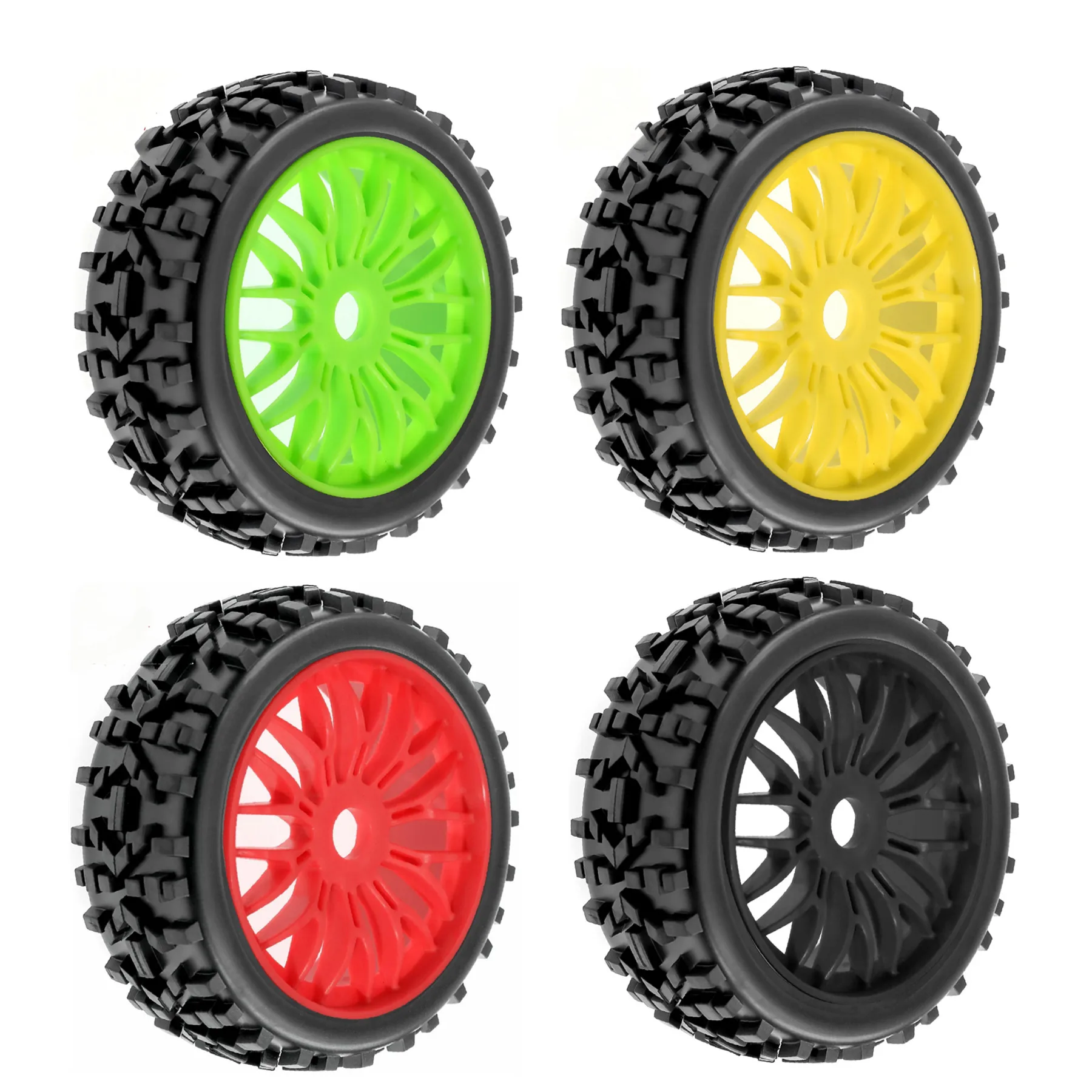 ยางรถบั๊กกี้ขนาด 1/8 พร้อมหัวล้อแบบ Hex 17 มม. สำหรับรถ RC ออฟโรด ARRMA Typhon Traxxas Talion Team Trxs Redcat Losi Kyosho HPI WR8 HSP อะไหล่แต่ง