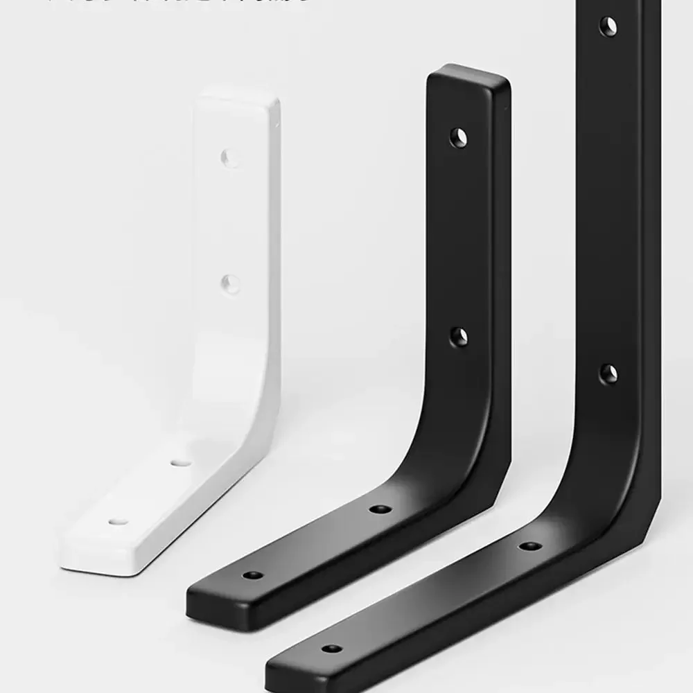 2Pcs Heavy-Duty Iron L-Shaped Shelf Brackets Right Angle Corner Supports for Wall Mounted Furniture Bracket Support Hardware