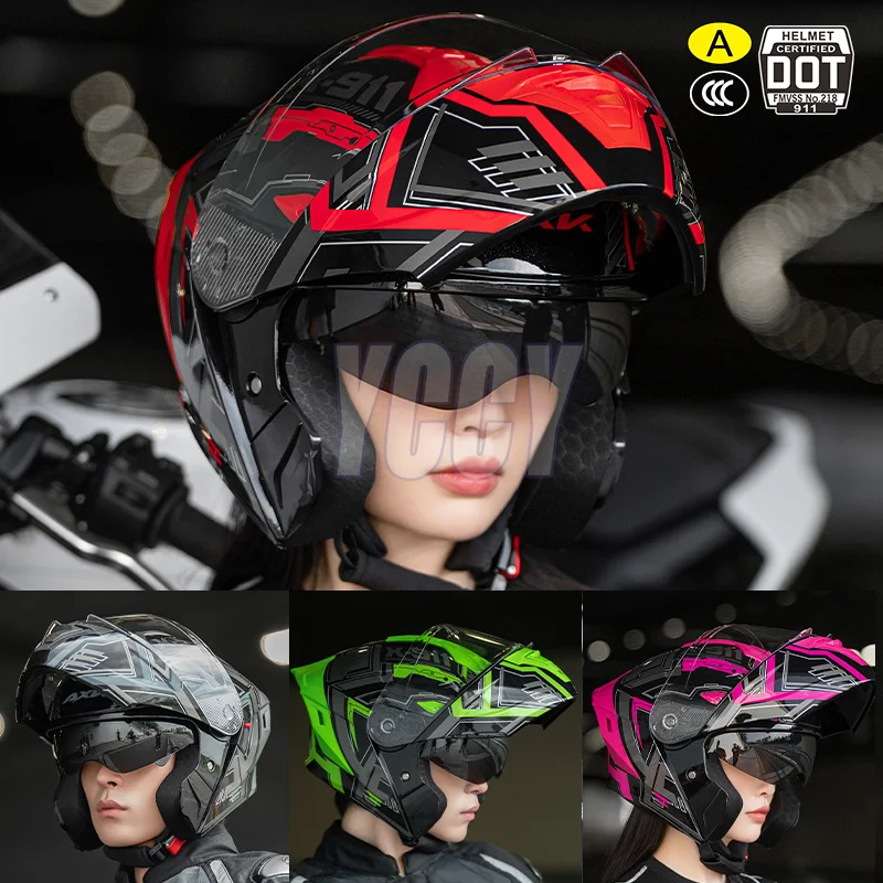 

High Attractiveness Motorcycle Helmet Men Winter Warm Motorcycle Helmet Women Four Seasons Electric Car Safety Helmet Headgear