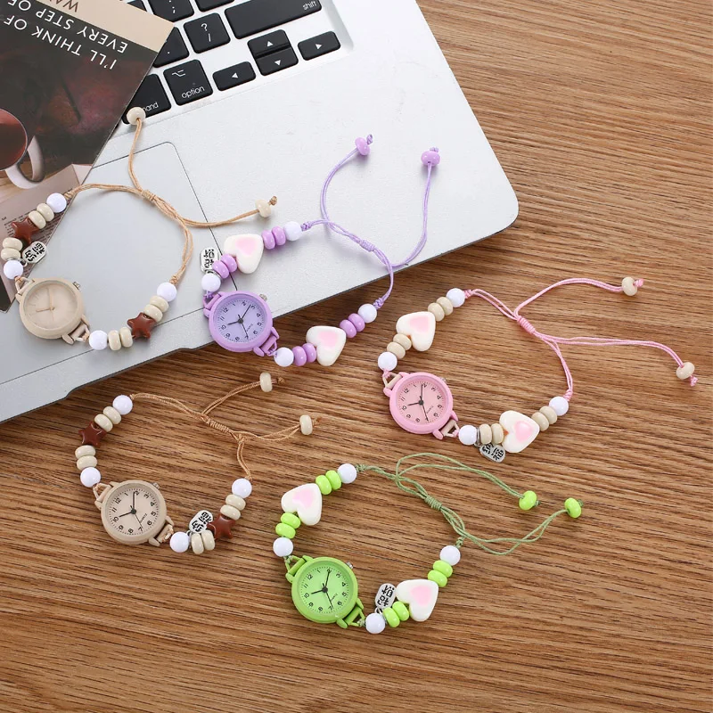 Retro Forest style Girl Beaded Hand Rope Watch Female Ins High Beauty Student Niche Simple Luxury Compact Exquisite