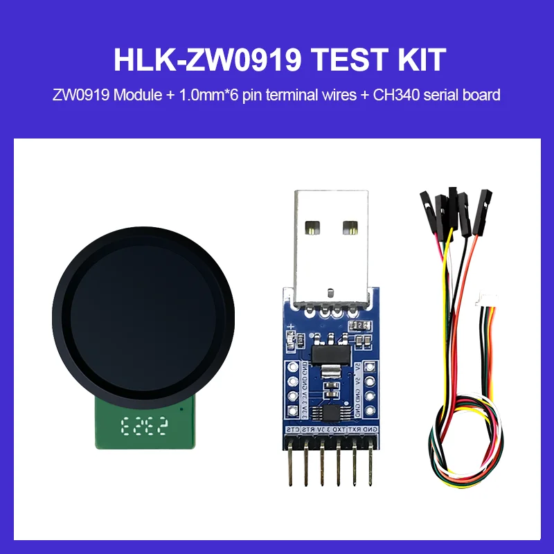 112*96 Hi-Link HLK-ZW0919 Racquet style Fingerprint Recognition Door Lock Access Sensor Module