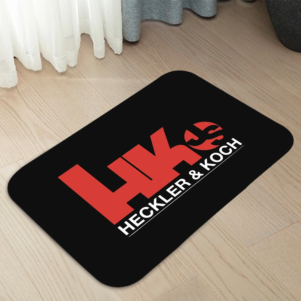 Heckler Koch-felpudos de armas de fuego para el hogar, alfombras de puerta de entrada, decoración moderna, alfombras de piso de baño, 91