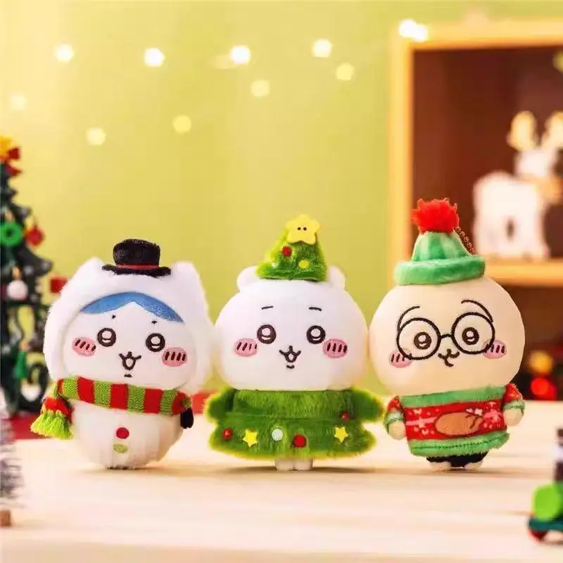 Chiikawa,Hachiware,Usagi Cute Cartoon Christmas Snowman Scarf Series Plush Toy Charms New style In Stock Girls gifts