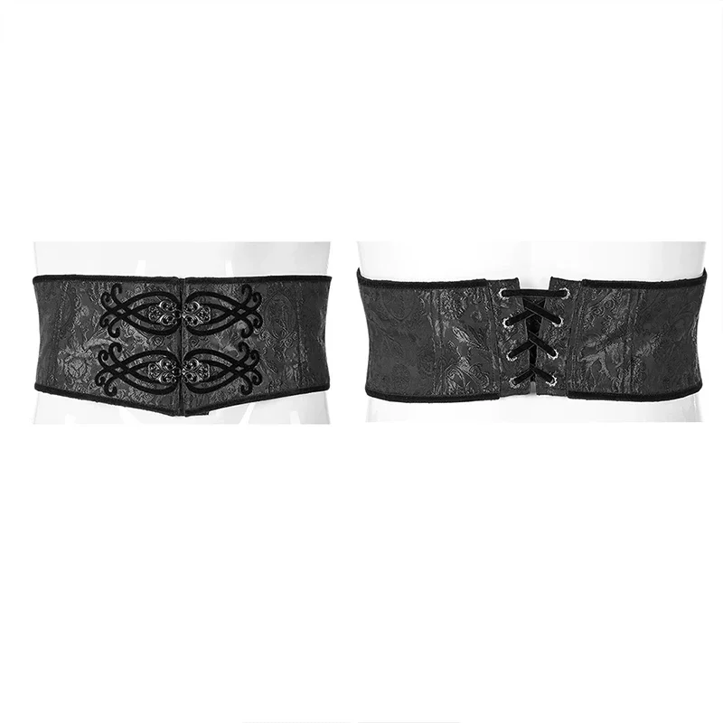 PUNK RAVE Men\'s Gothic Palace Gorgeous Girdle Jacquard Waist Seal Stage Perform Party Men Clothes Accessories Designer Belt