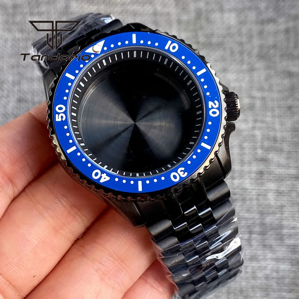 Stainless Steel 41mm Dive Skx007 Style Black PVD Watch Case+