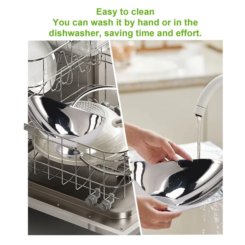 Rustless Steel Ice Cream Bowl Ingot Curved Outline Smooth Dessert Bowl Large Capacity Mirror Polished Pudding Bowl