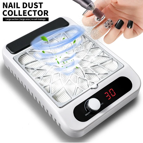 Potente recolector de polvo para uñas, aspirador profesional para pulir uñas con filtro extraíble, para salón de uñas