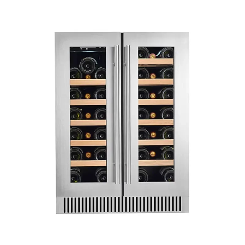 Dual Temperature Zone Wine Display Chiller Constant Temperature Energy Efficient Wine Cabinet Wholesale