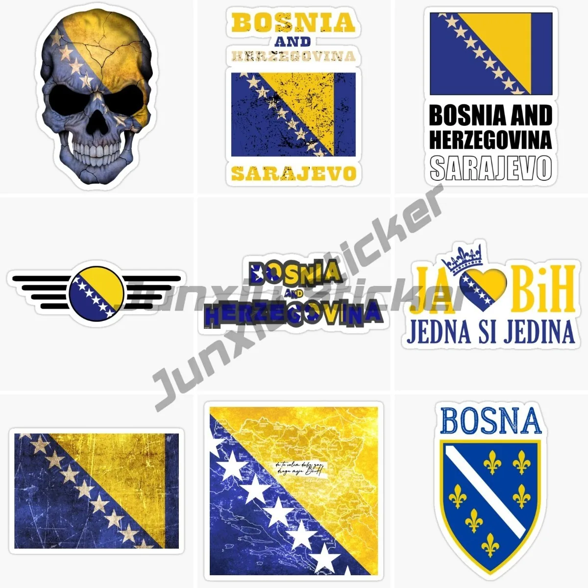 

Bosnia and Herzegovina Map Vinyl Decal Coat of Arms of Syria Sticker Waterproof Accessories on Bumper Rear Window Laptop Helmet