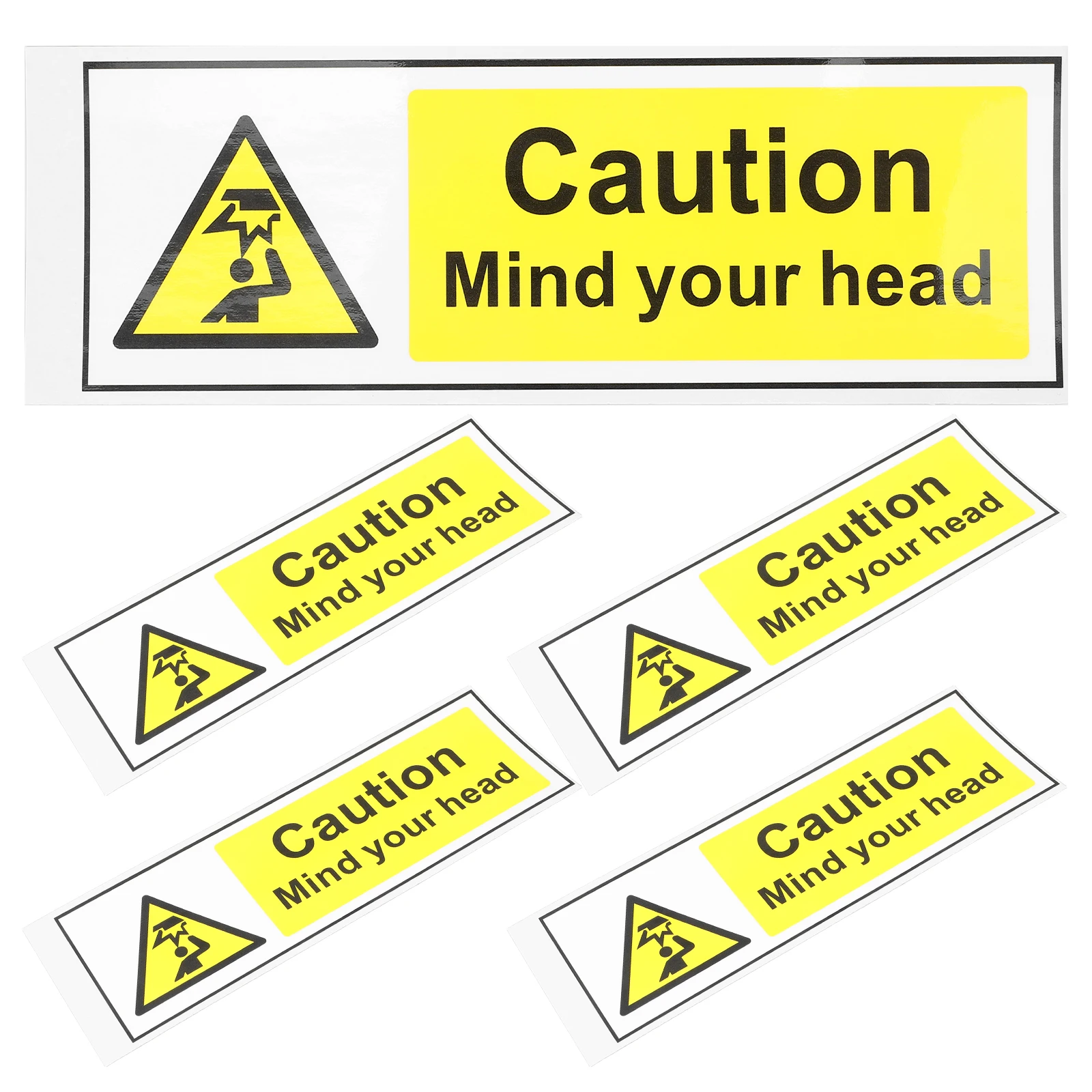 

5 PCS Meet Logo Sticker Warning Stickers Watch Your Head Symbol Poster Signs for Property Ceiling