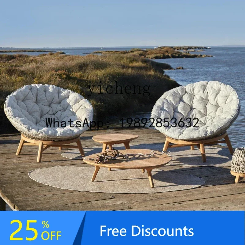 Outdoor Rattan Sofa Chair Balcony Coffee Table Combination Leisure Outdoor Courtyard Rain-Proof Sun-Proof