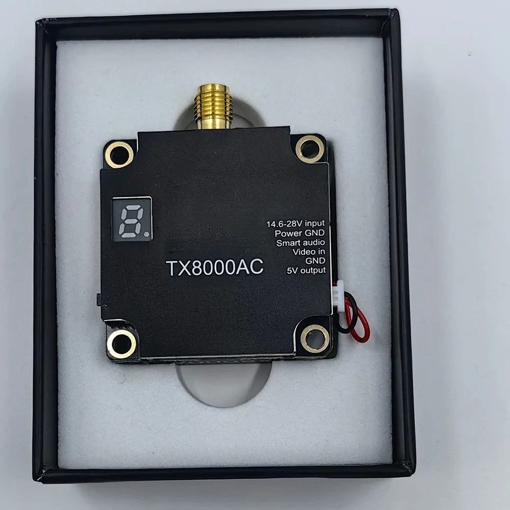 TX8000AC 5.8G 8W FPV Video Transmitter 96 Channels With Diamond Antenna For Drone Aerial Transmission