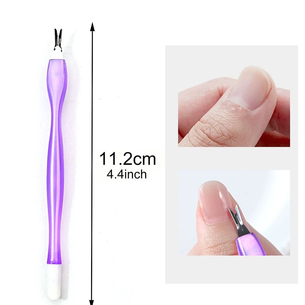 Dead Skin Remover Double End Nail Art Fork Cuticle Remover Nipper Pusher Trimmer Stainless Steel Pedicure Nails Care Nail Tools