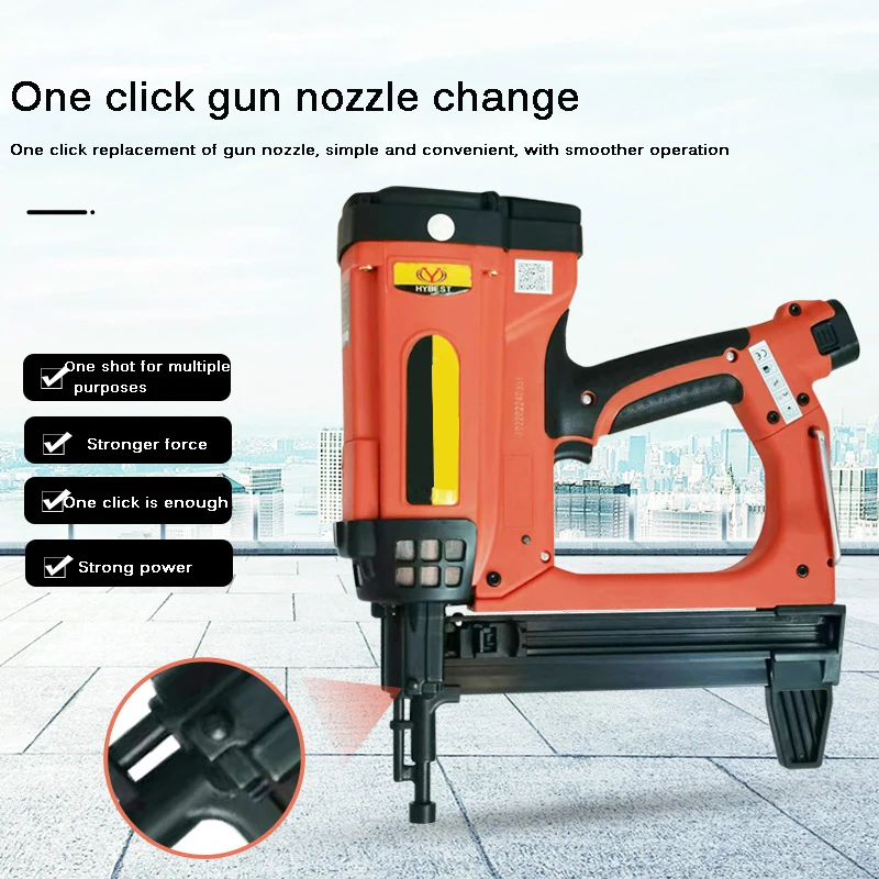 GSR40A Pneumatic Nail Gun Rechargeable Lithium Battery Nail Gun Hydropower Woodworking Steel Nailer Stapler Electric Nail Gun